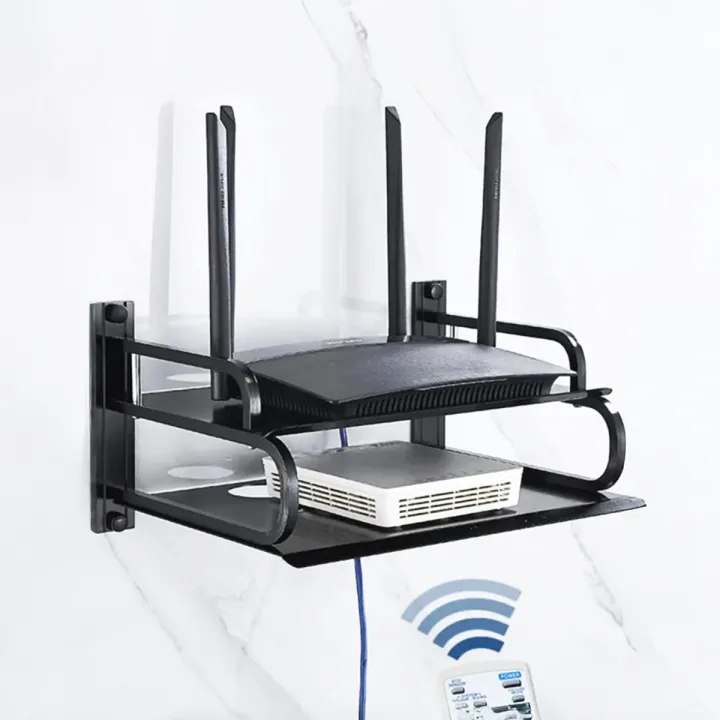 Metal Wifi Router Stand Shelf Double Layer Wall Mounted Shelf Home decorator