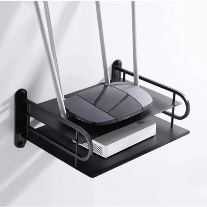 Metal Wifi Router Stand Shelf Double Layer Wall Mounted Shelf Home decorator