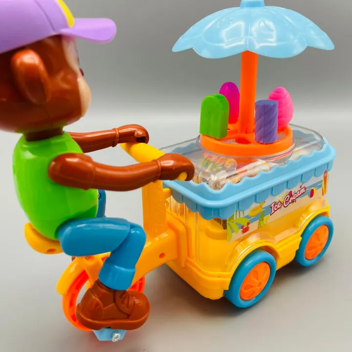 Musical & Lighting Monkey Van Ice Cream Car Toy For kids